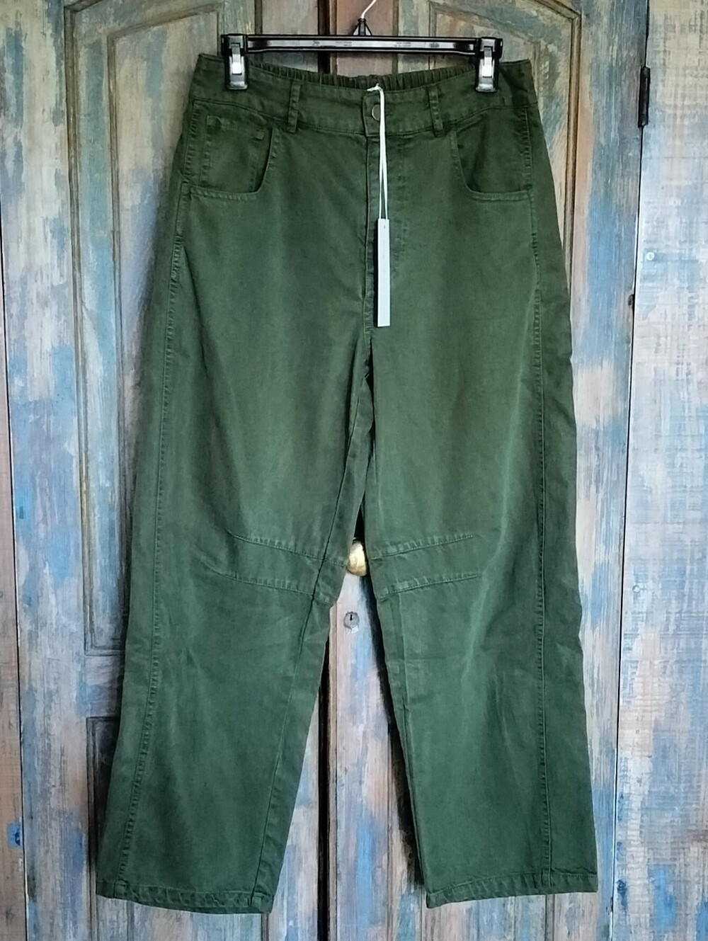 NWT Young Fabulous & Broke YFB Barrel Leg Olive Green Pants Medium M